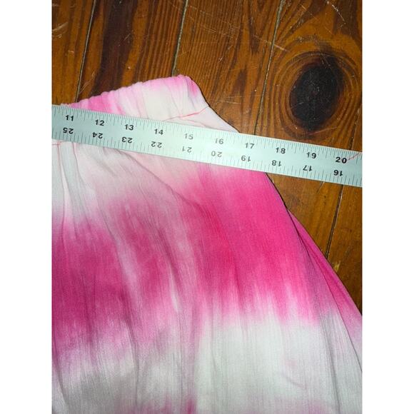 Charina Sarte Maxi Skirt Pink Hombre Tie Dye Sz L Bohemian Cottagecore Prairie - Picture 10 of 10